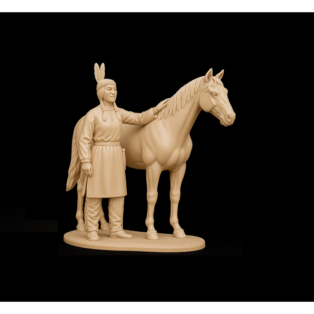 TNB001 "Индеанка с лошадью"