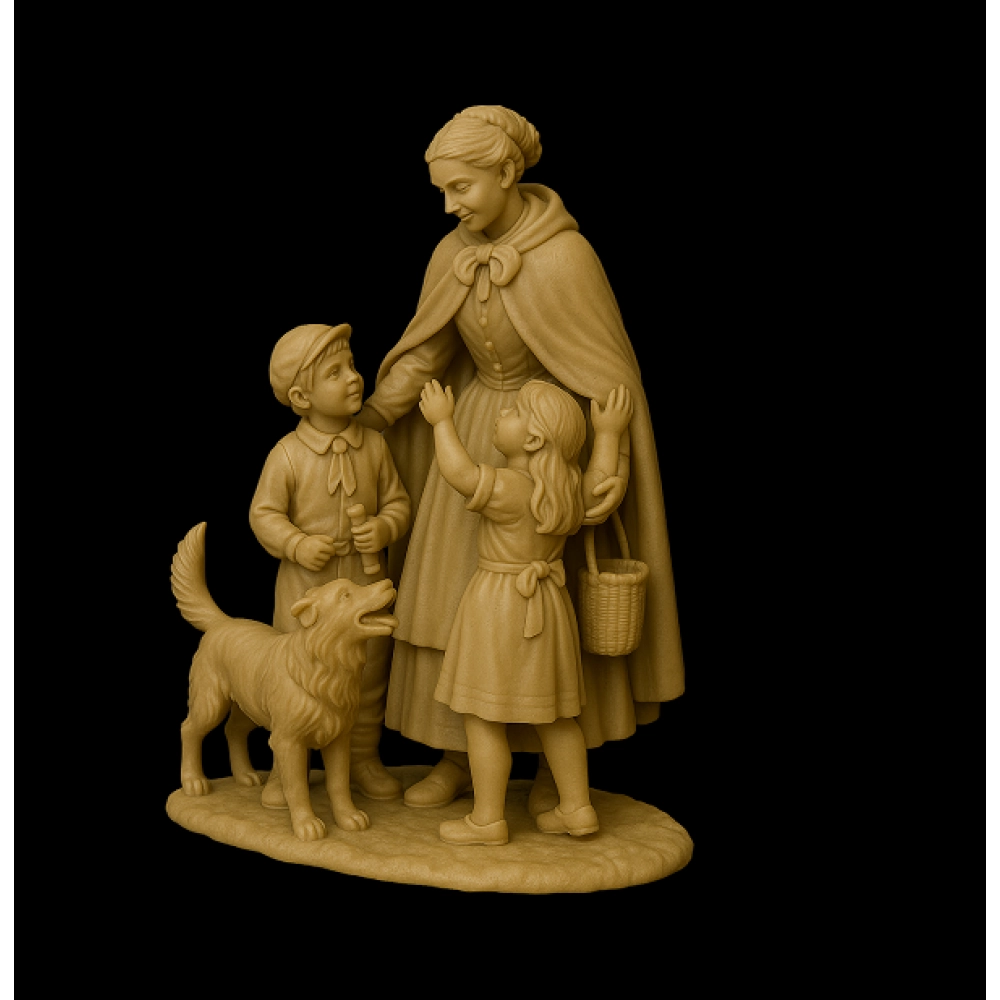 TNB010 "Мама с детьми и собачкой"