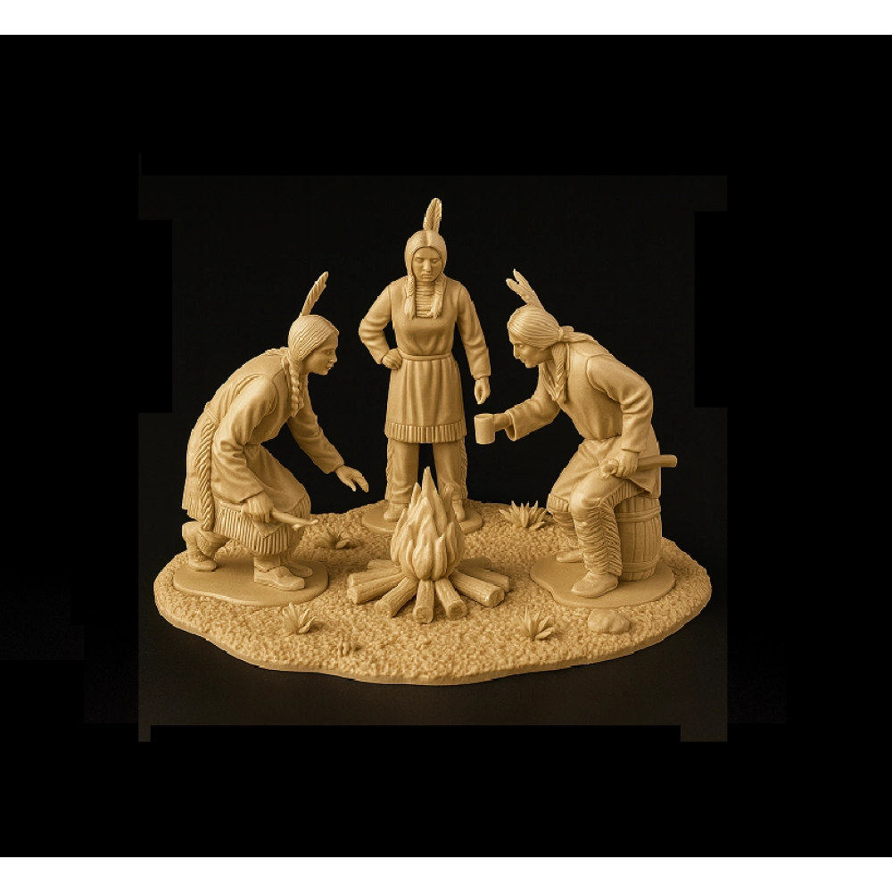 TNB003 "Три индеанки у костра"